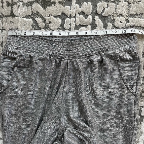 Anthropologie Metallic Silver Pull-on Jogger Pants Dressy or Casual Size M - Picture 9 of 9